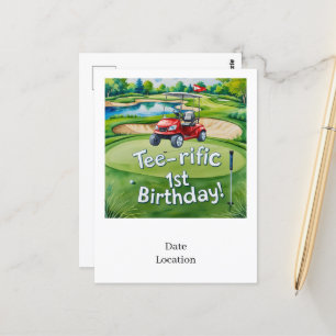 Carte Postale Golf 1er Anniversaire golfeur a un an