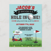 Carte Postale Golf 1er anniversaire Invitation (Devant)