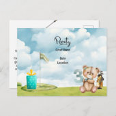 Carte Postale Golf 3e anniversaire, save the date pour bébé garç (Devant / Derrière)