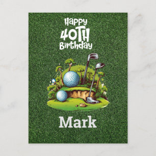 Carte Postale Golf 40e anniversaire Golfday Années d'être génial