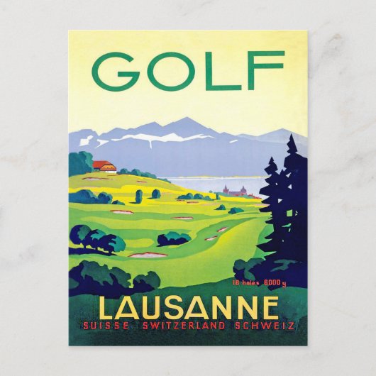 Carte Postale Golf à Lousanne, Suisse (Devant)
