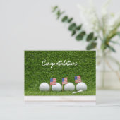 Carte Postale Golf avec drapeau américain Félicitations  (Debout devant)