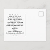 Carte Postale Golf Bachelor Par-Tee Golf Theme Invitation | Heur (Dos)