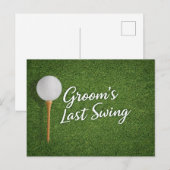 Carte Postale Golf Bachelor sur fond de gazon vert (Devant / Derrière)