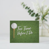 Carte Postale Golf Bachelor sur fond de gazon vert (Debout devant)