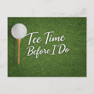 Carte Postale Golf Bachelor sur fond de gazon vert