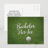 Carte Postale Golf Bachelor sur fond de gazon vert (Devant / Derrière)