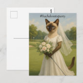 Carte Postale Golf BACHELORETTE pour Amoureux de les chats (Devant / Derrière)