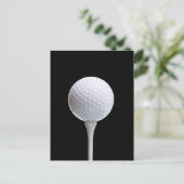 Carte Postale Golf Ball and Tee on Black-Customisé (Debout devant)