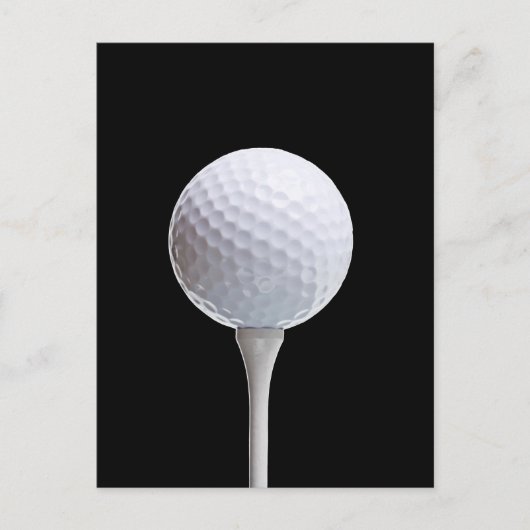 Carte Postale Golf Ball and Tee on Black-Customisé (Devant)