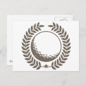 Carte Postale Golf Ball Design Vintage (Devant / Derrière)