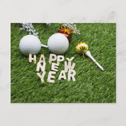Carte Postale Golf Bonne année avec le tournoi de golf (Devant)