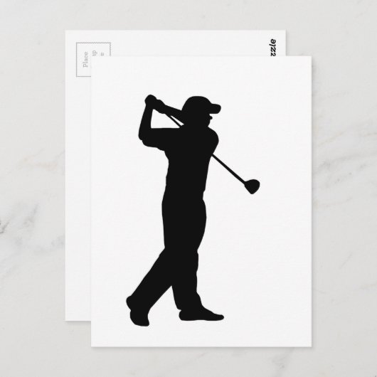 Carte Postale Golf Drive Silhouette (Devant / Derrière)