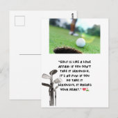 Carte Postale Golf Drôle Dire Des Citations Saluer Golfer (Devant / Derrière)