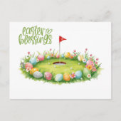 Carte Postale Golf Easter with egg on putting green  (Devant)