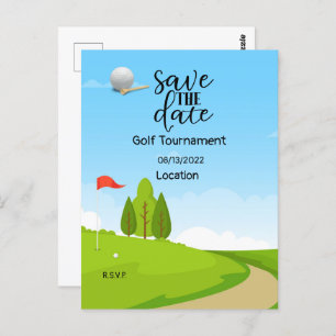 Carte Postale Golf Économisez la date pour le tournoi de golf Go