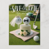 Carte Postale Golf économisez la date pour notre mariage avec de (Devant)