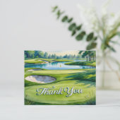 Carte Postale Golf écrivez Merci sur le green (Debout devant)