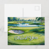 Carte Postale Golf écrivez Merci sur le green (Devant / Derrière)