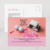 Carte Postale Golf enregistrer la date Cancer du sein Sensibilis (Devant / Derrière)
