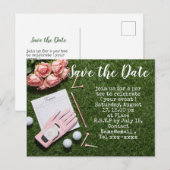 Carte Postale Golf enregistrer la date POUR GOLFEUSE (Devant / Derrière)