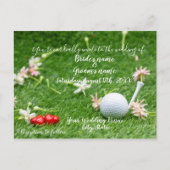 Carte Postale Golf Faire-part de mariage balle de golf avec amou (Devant)