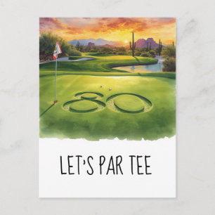 Carte Postale Golf Faisons la Fête pour les 80 ans de Par Tee