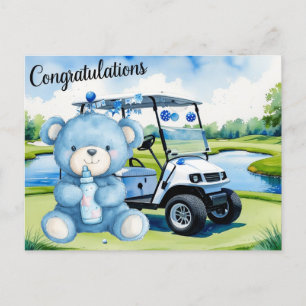 Carte Postale Golf Félicitations pour Baby Golfer It's Boy Card
