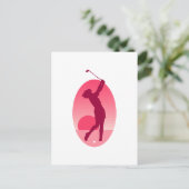 Carte Postale Golf féminin rose (Debout devant)