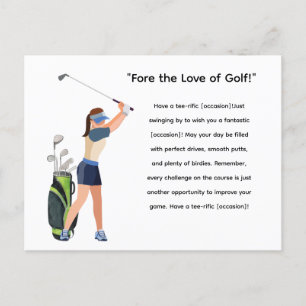 Carte Postale Golf Femme Golfeur est Golfing