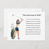 Carte Postale Golf Femme Golfeur est Golfing (Devant / Derrière)