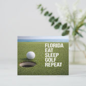 Carte Postale Golf Floride avec une balle sur le vert (Debout devant)