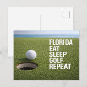 Carte Postale Golf Floride avec une balle sur le vert (Devant / Derrière)
