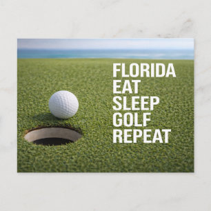 Carte Postale Golf Floride avec une balle sur le vert