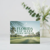 Carte Postale Golf Floride avec une balle sur le vert (Debout devant)