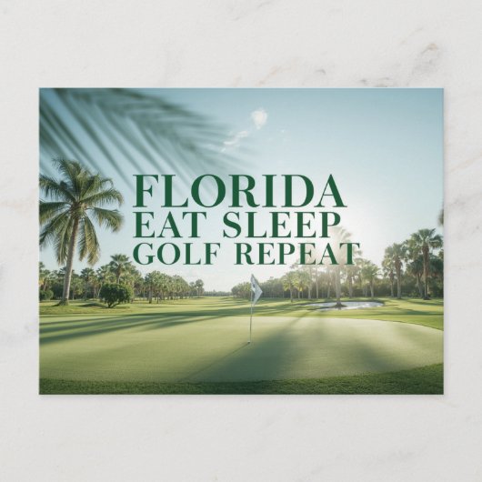Carte Postale Golf Floride avec une balle sur le vert (Devant)