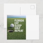 Carte Postale Golf Floride avec une balle sur le vert (Devant / Derrière)