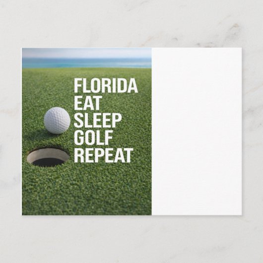 Carte Postale Golf Floride avec une balle sur le vert (Devant)