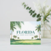 Carte Postale Golf Floride avec une balle sur le vert (Debout devant)