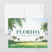 Carte Postale Golf Floride avec une balle sur le vert (Devant / Derrière)