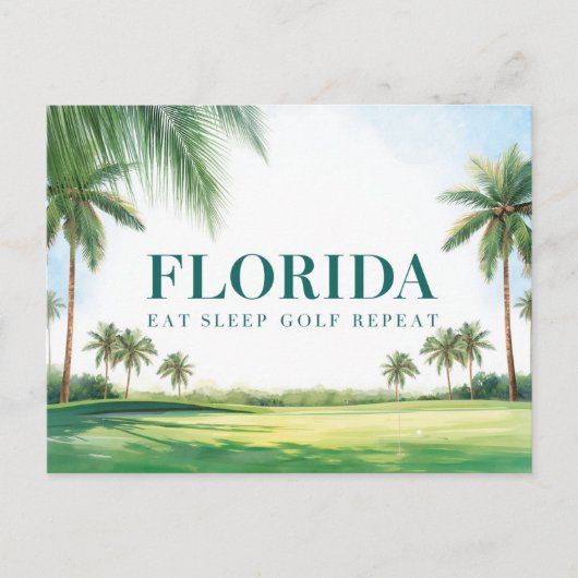 Carte Postale Golf Floride avec une balle sur le vert (Devant)