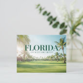 Carte Postale Golf Floride avec une balle sur le vert  (Debout devant)
