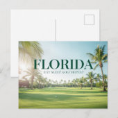Carte Postale Golf Floride avec une balle sur le vert  (Devant / Derrière)