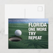 Carte Postale Golf Floride thème avec balle sur le vert (Devant / Derrière)