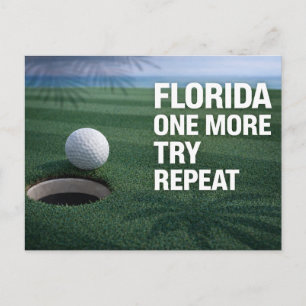 Carte Postale Golf Floride thème avec balle sur le vert 