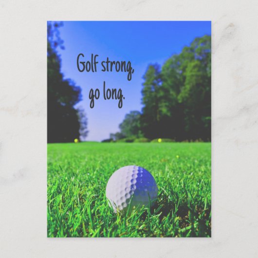 Carte Postale Golf fort aller longue pelouse balle de golf (Devant)