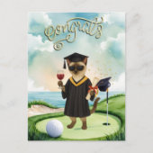 Carte Postale Golf Graduation themed for golfer on putting green (Devant)