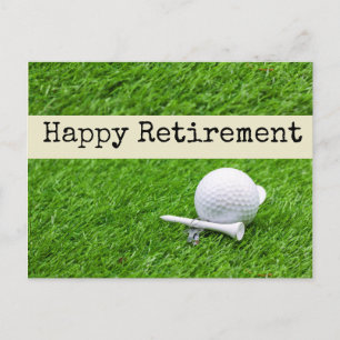 Carte Postale Golf Happy retirement with golf Golf and tee