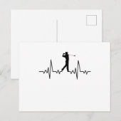 Carte Postale GOLF HEARTBEAT Vêtements de golf Femmes Hommes Enf (Devant / Derrière)