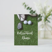 Carte Postale Golf heureux retraite avec balle de golf sur vert (Debout devant)